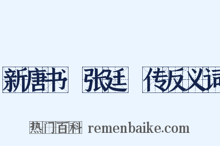 新唐书·张廷珪传反义词是什么意思的图片
